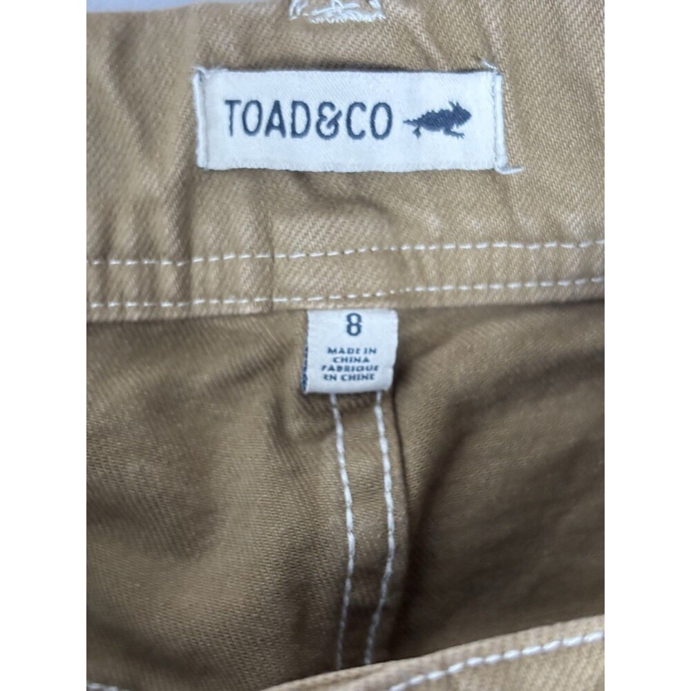 TOAD&CO Women’s 8 Brown Organic Cotton Elastane Flat Front Pants w/Pockets - Picture 8 of 12